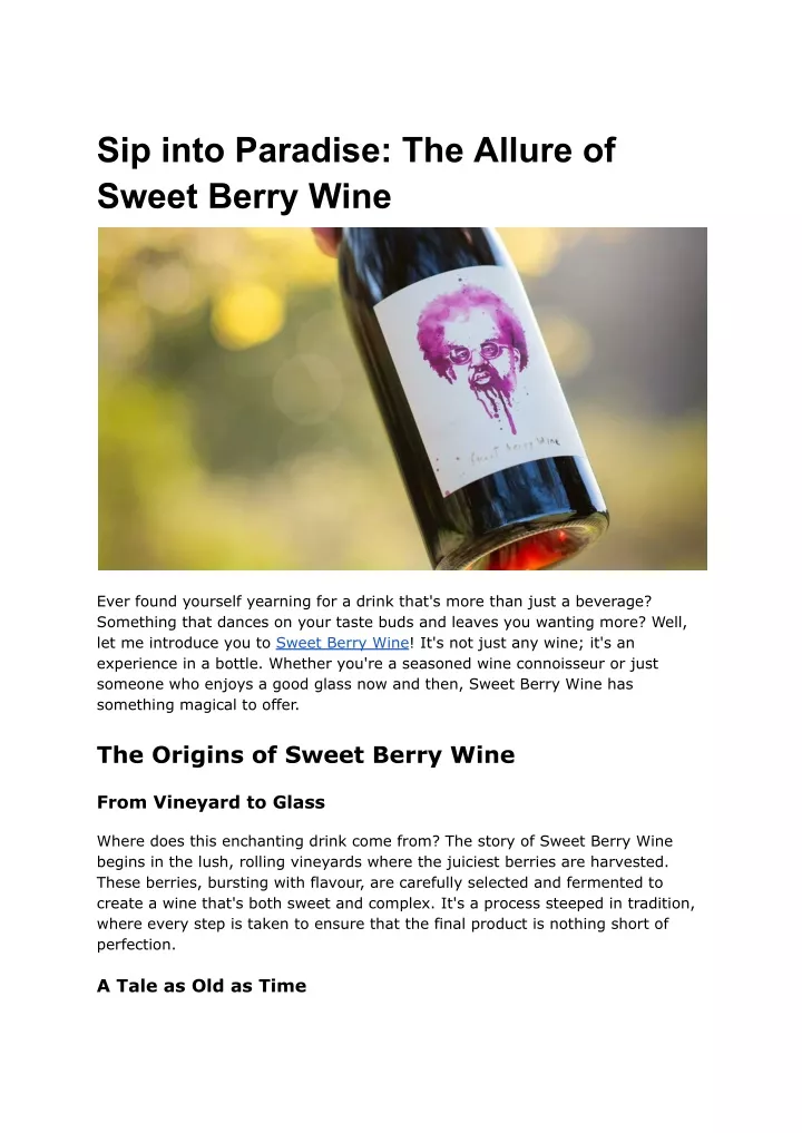 sip into paradise the allure of sweet berry wine