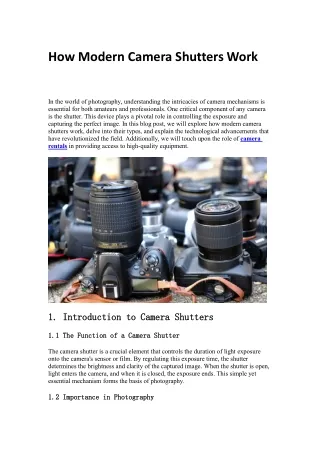 how modern camera shutters work