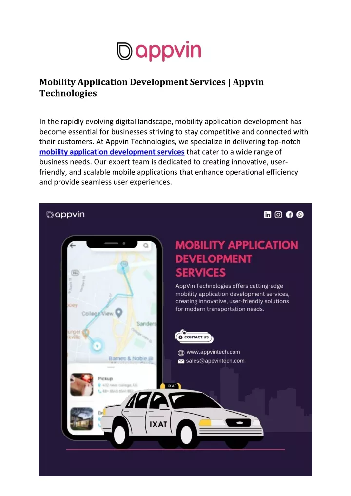 mobility application development services appvin