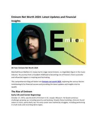 Eminem Net Worth Breakdown 2024: From Music to Business