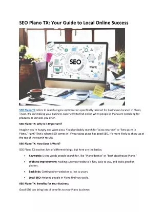 seo plano tx your guide to local online success