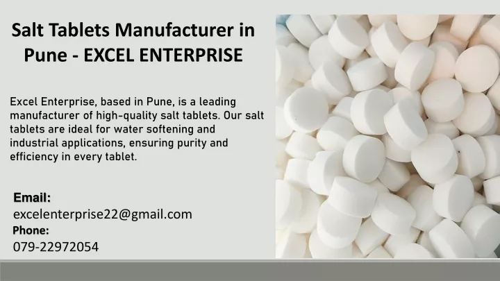 salt tablets manufacturer in pune excel enterprise