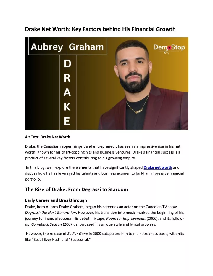 drake net worth key factors behind his financial