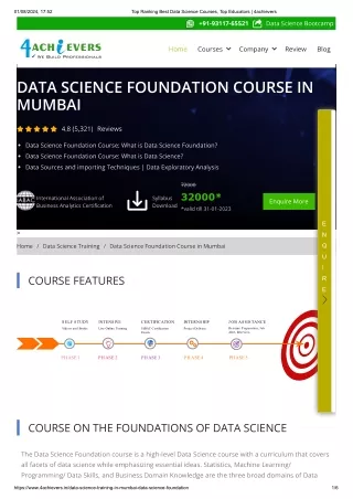 Data Science Foundation Training in Mumbai