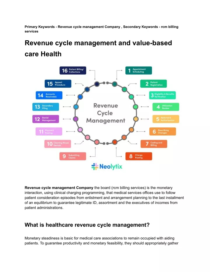 primary keywords revenue cycle management company