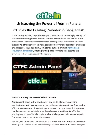 unleashing the power of admin panels