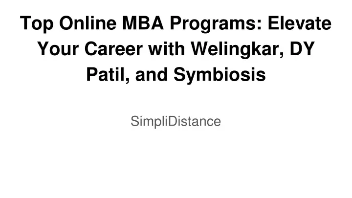 top online mba programs elevate your career with