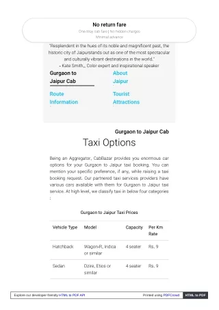 no return fare one way cab fare no hidden charges