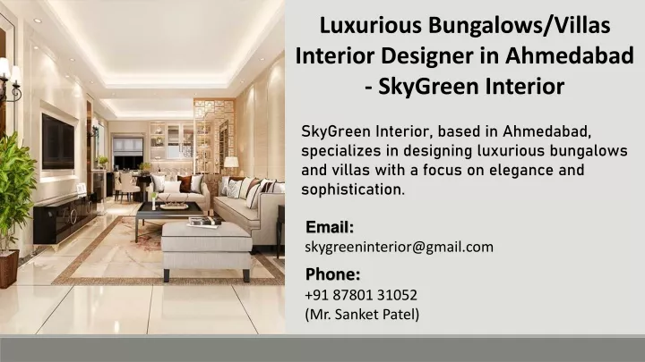 luxurious bungalows villas interior designer