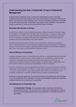 understanding the role of ezetimibe
