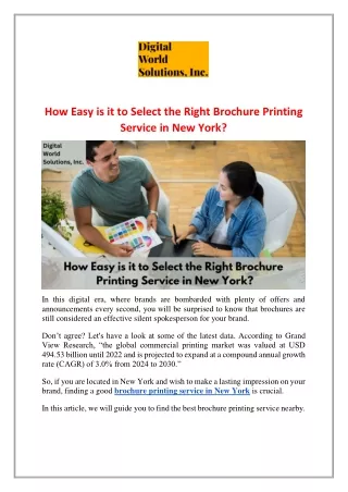 how easy is it to select the right brochure