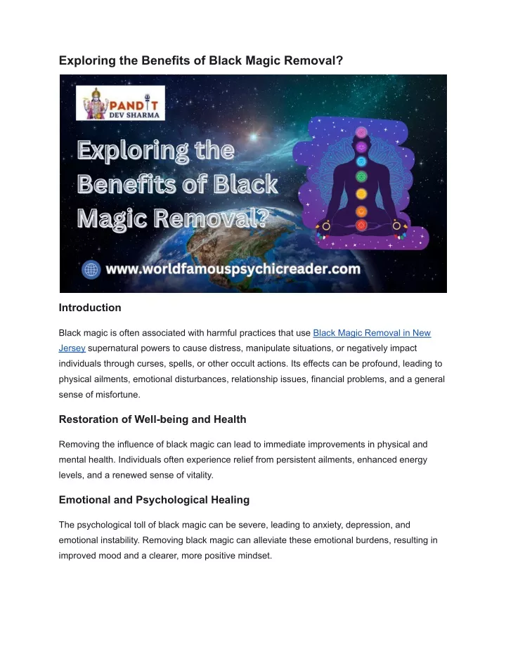 exploring the benefits of black magic removal