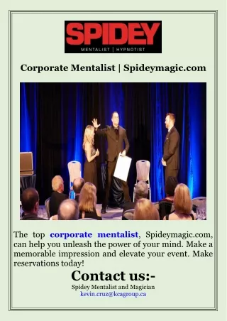 Corporate Mentalist  Spideymagic.com