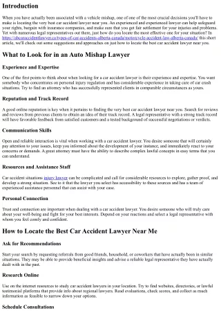 Just how to Find the Best Car Accident Lawyer Near Me