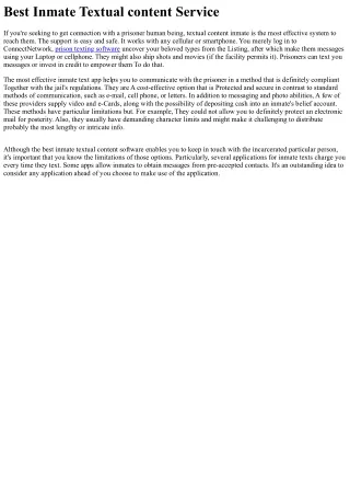 best inmate textual content service