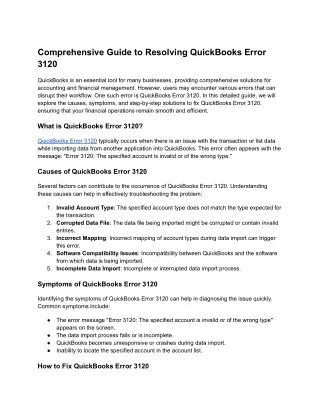 comprehensive guide to resolving quickbooks error