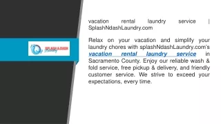 vacation rental laundry service  SplashNdashLaundry.com