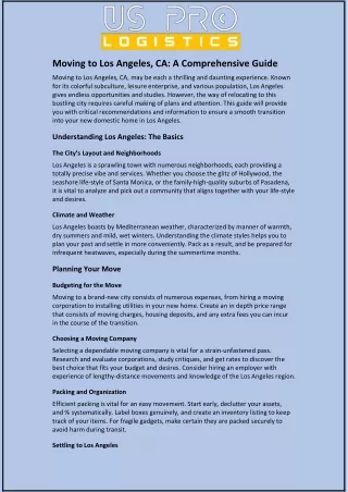 moving to los angeles ca a comprehensive guide