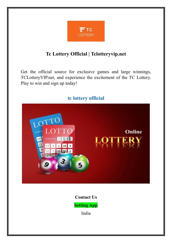 tc lottery official tclotteryvip net