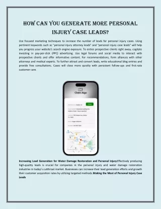 How Can You Generate More Personal Injury Case Leads