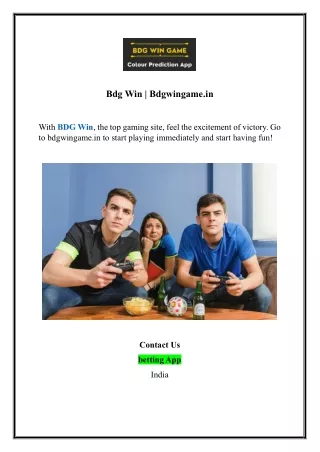bdg win bdgwingame in