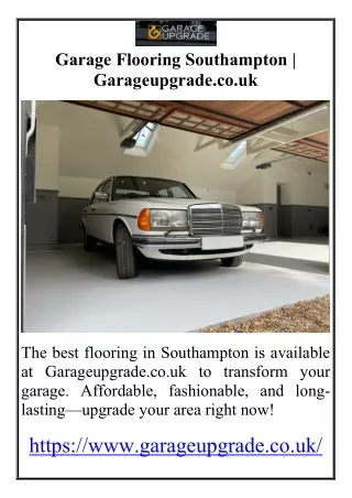 Garage Flooring Southampton  Garageupgrade.co.uk