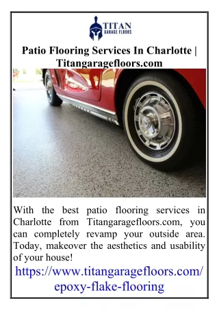 Patio Flooring Services In Charlotte  Titangaragefloors.com