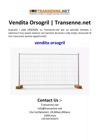 vendita orsogril transenne net