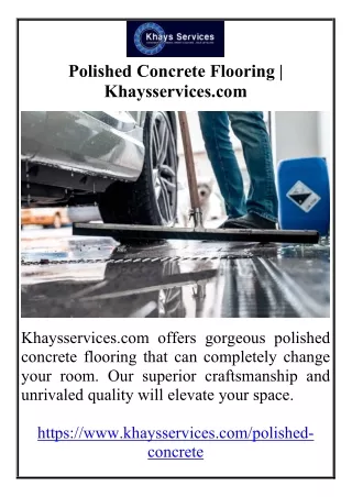 Polished Concrete Flooring Khaysservices.com