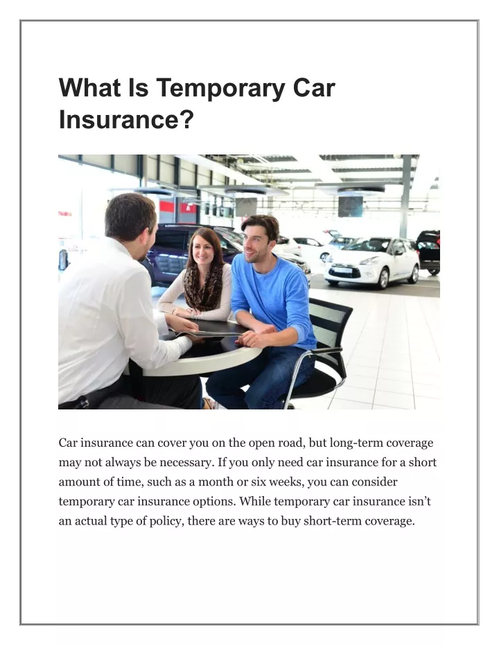 what is temporary car insurance