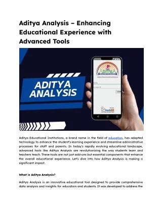 aditya analysis enhancing educational experience