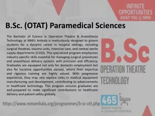 B.Sc. (OTAT) | Paramedical Sciences