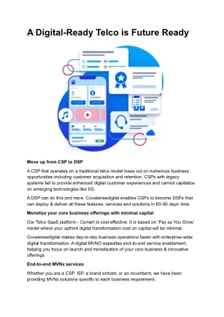 A Digital-Ready Telco is Future Ready