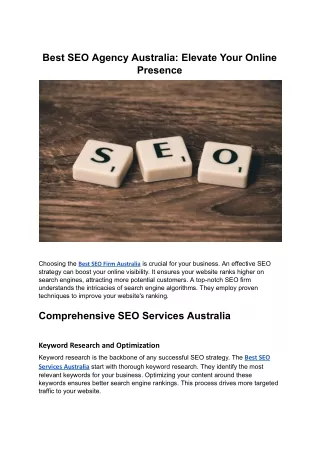 Best SEO Agency Australia_ Elevate Your Online Presence