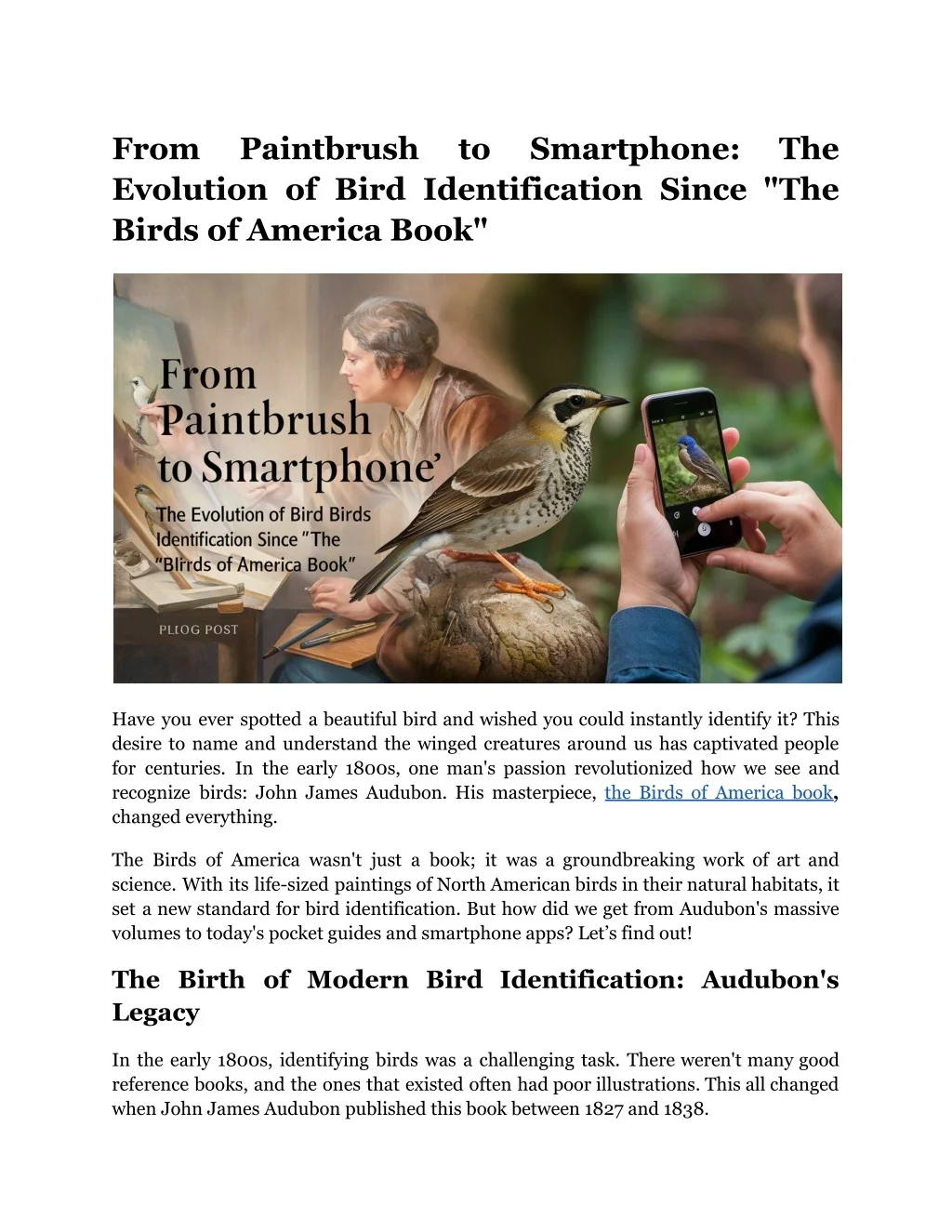 PPT - From Paintbrush to Smartphone: The Evolution of Bird ...
