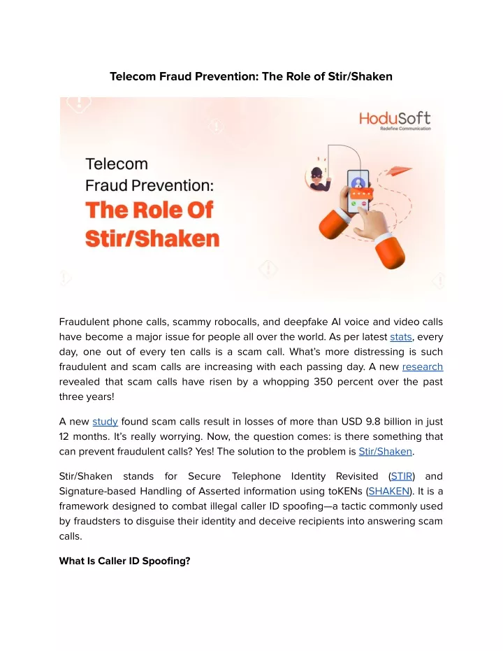 telecom fraud prevention the role of stir shaken