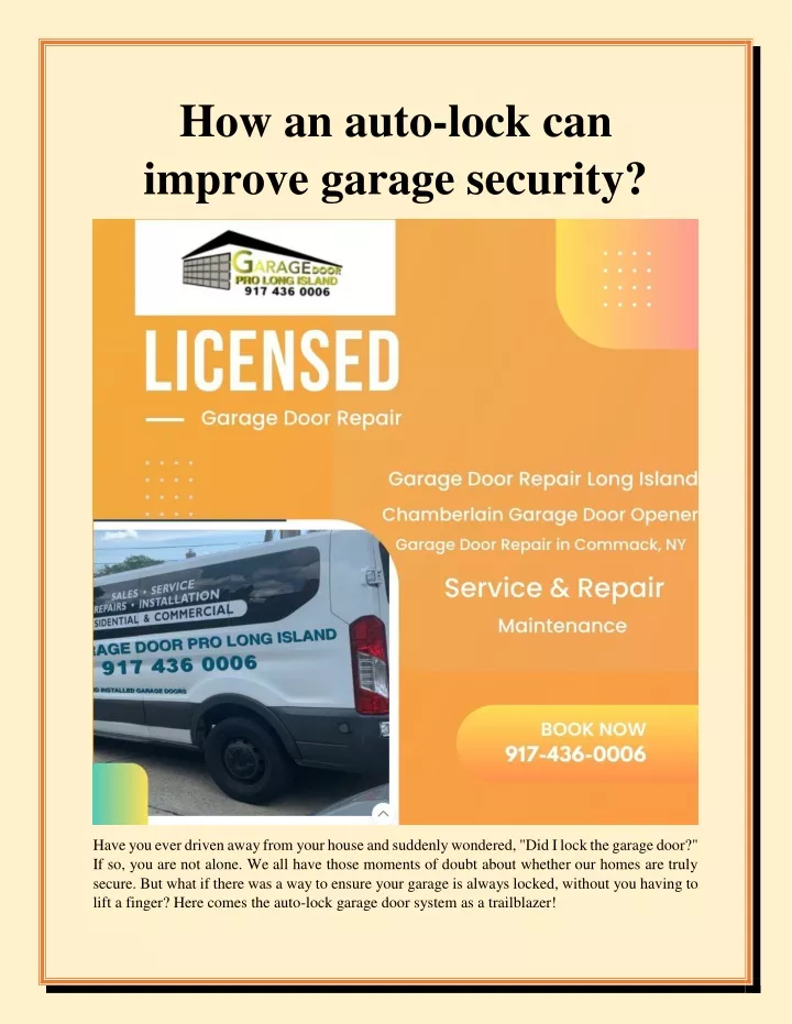 how an auto lock can improve garage security