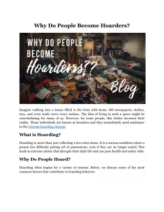 Why Do People Become Hoarders?