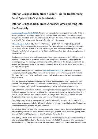 Shrinking Homes. Delving into the Possibility.