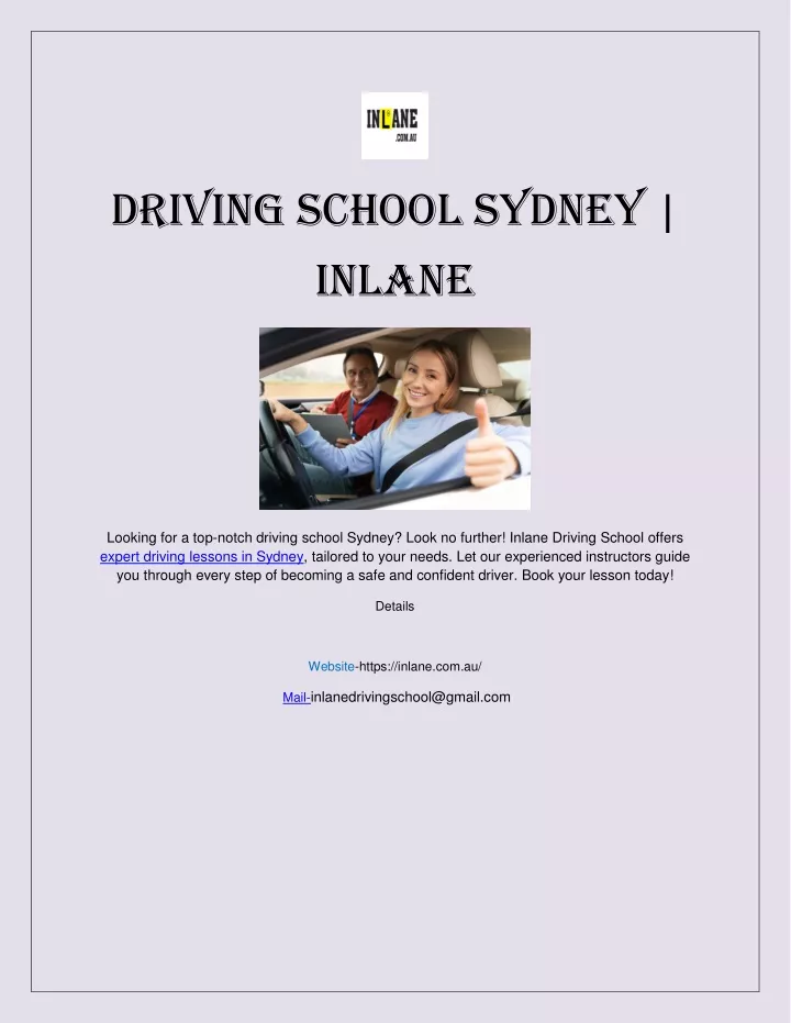 driving school sydney inlane