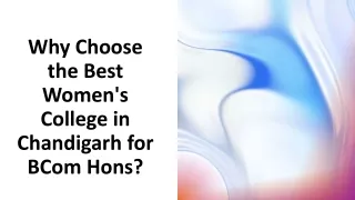 Why Choose the Best Women's College in Chandigarh for BCom Hons