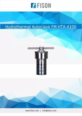 hydrothermal autoclave fm hta a100 www fison