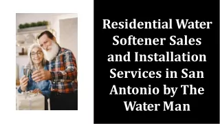 Residential Water Softener Sales and Installation Services in San Antonio