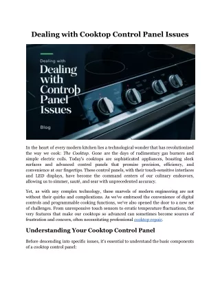 dealing with cooktop control panel issues