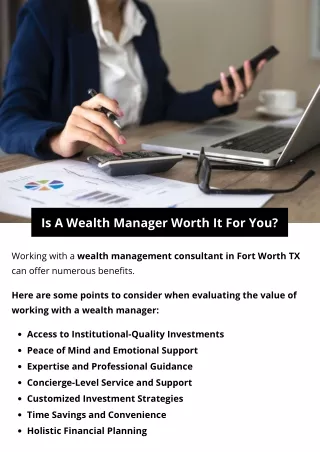 Is A Wealth Manager Worth It For You?