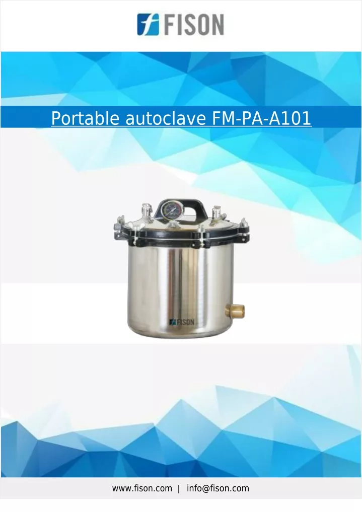 portable autoclave fm pa a101 www fison