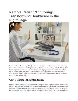 remote patient monitoring transforming healthcare