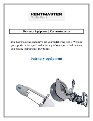 Butchery Equipment  Kentmaster.co.za