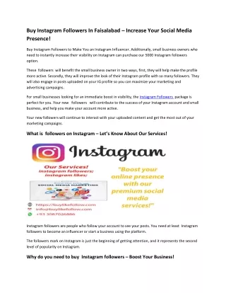 Buy Instagram Followers In Faisalabad 1