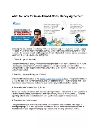 What to Look for in an Abroad Consultancy Agreement